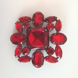 red pin art deco vintage retro costume jewelry